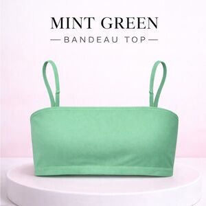 Amazon Mint Green Bandeau Crop Top Adjustable Straps Size S